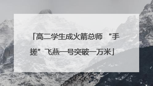 高二学生成火箭总师 “手搓”飞燕一号突破一万米