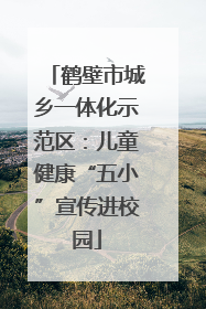 鹤壁市城乡一体化示范区：儿童健康“五小”宣传进校园