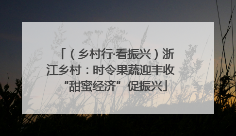 （乡村行·看振兴）浙江乡村：时令果蔬迎丰收 “甜蜜经济”促振兴