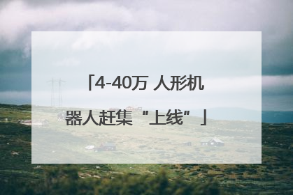 4-40万 人形机器人赶集“上线”