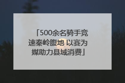 500余名骑手竞速秦岭腹地 以赛为媒助力县域消费
