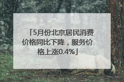 5月份北京居民消费价格同比下降，服务价格上涨0.4%