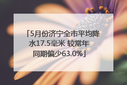 5月份济宁全市平均降水17.5毫米 较常年同期偏少63.0%