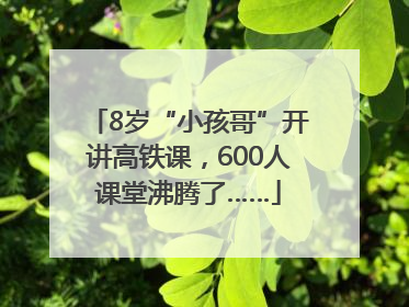 8岁“小孩哥”开讲高铁课，600人课堂沸腾了……
