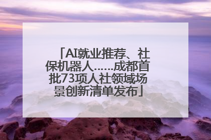 AI就业推荐、社保机器人……成都首批73项人社领域场景创新清单发布