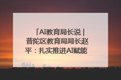 AI教育局长说 | 普陀区教育局局长赵平：扎实推进AI赋能教育，着力打造“适合教育”新体系