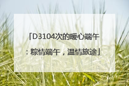 D3104次的暖心端午：粽情端午，温情旅途